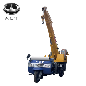 Diesel powered three wheeled truck mounted crane